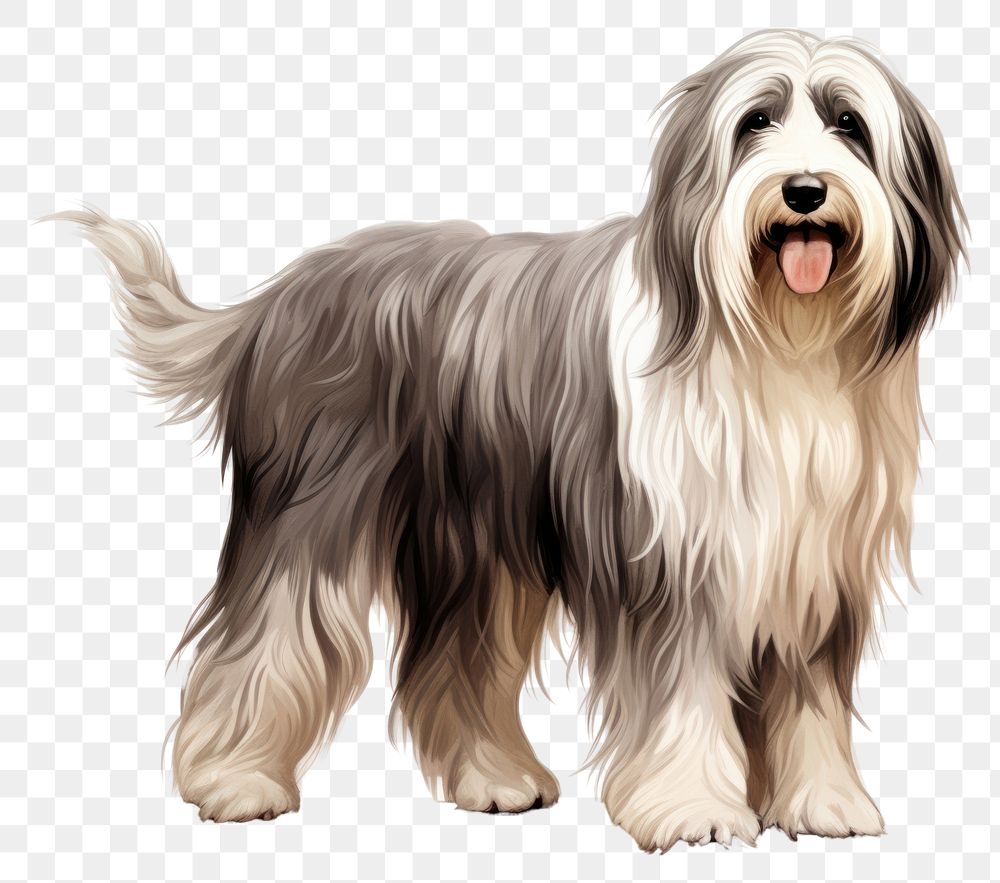 PNG Bearded Collie Dog dog mammal animal. 