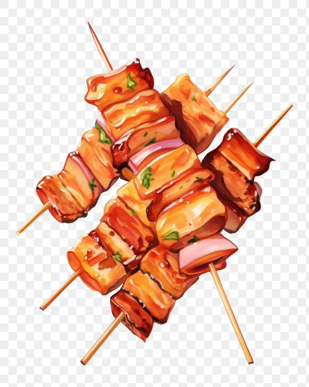 PNG BBQ skewers grilling meat food. AI generated Image by rawpixel.