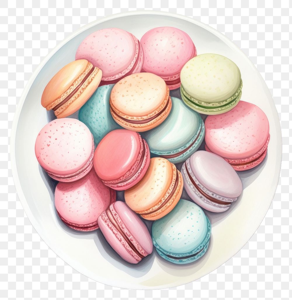 PNG Macarons food white background confectionery. AI generated Image by rawpixel.