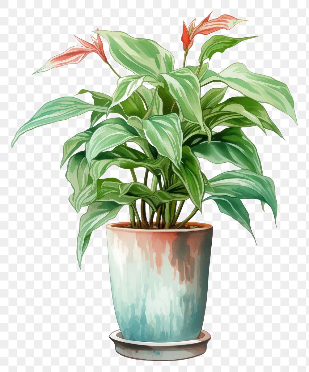 PNG Indoor plant flower leaf houseplant. AI generated Image by rawpixel.