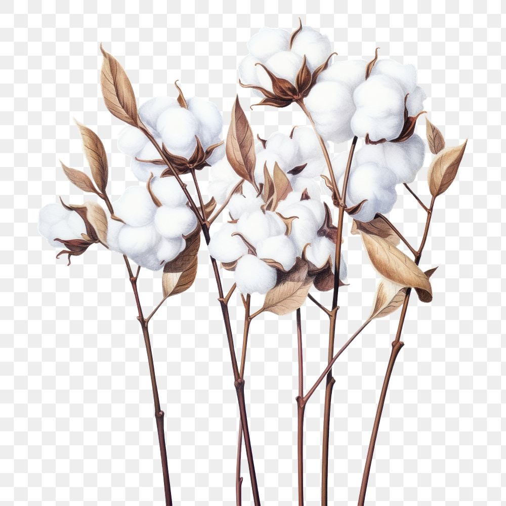 PNG Cotton plant white  