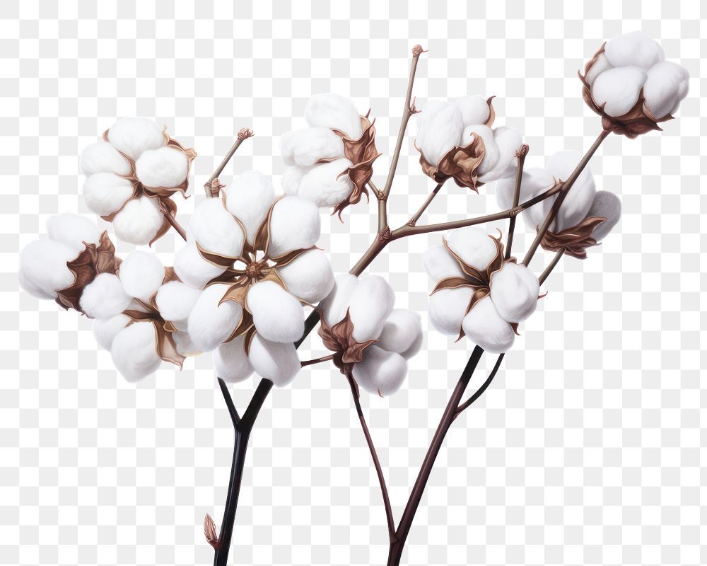 PNG Cotton white white background inflorescence. 