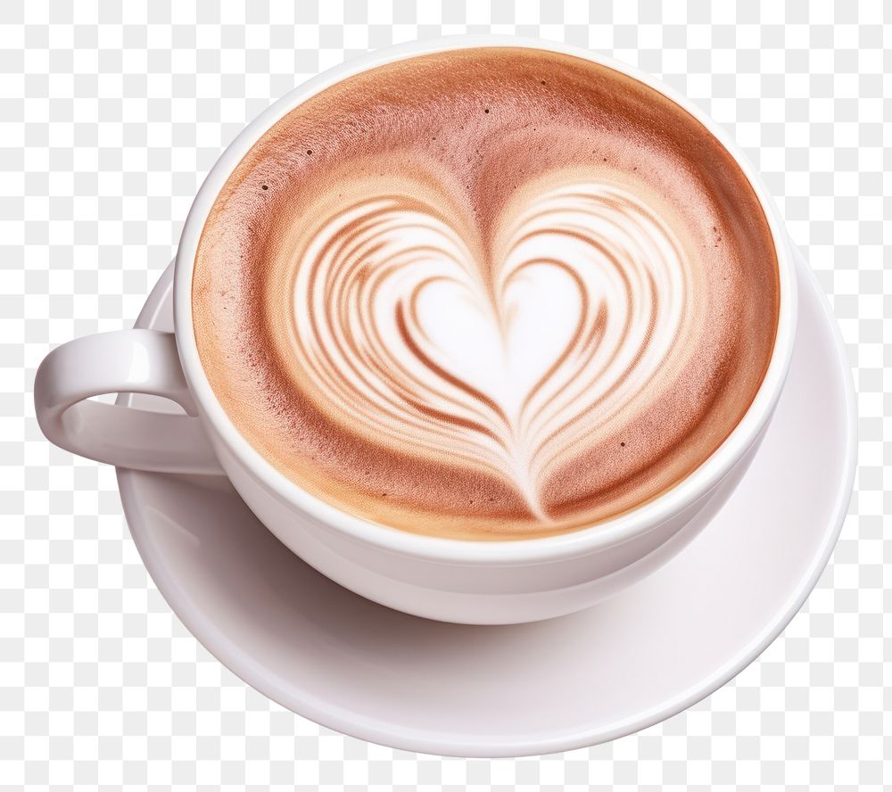 PNG Latte coffee drink heart. AI generated Image by rawpixel.