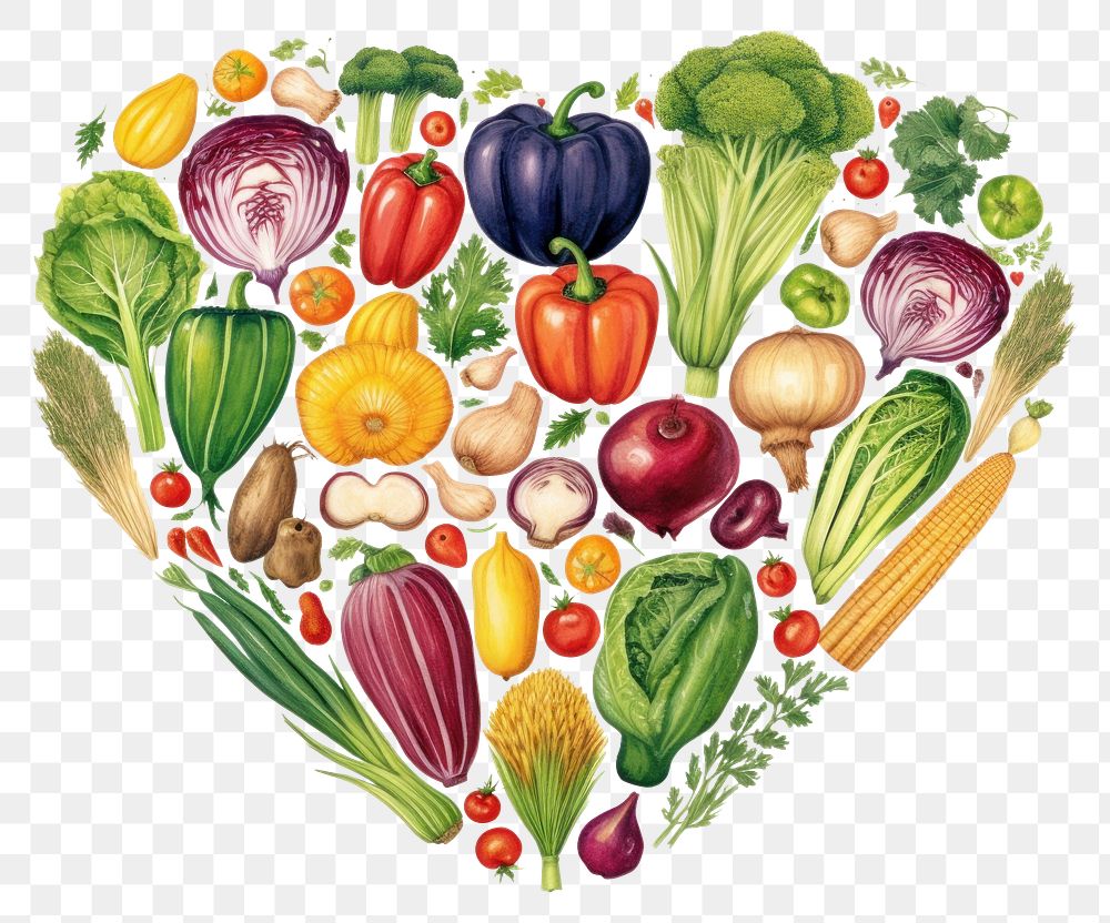 PNG Vegetables heart plant food. AI generated Image by rawpixel.