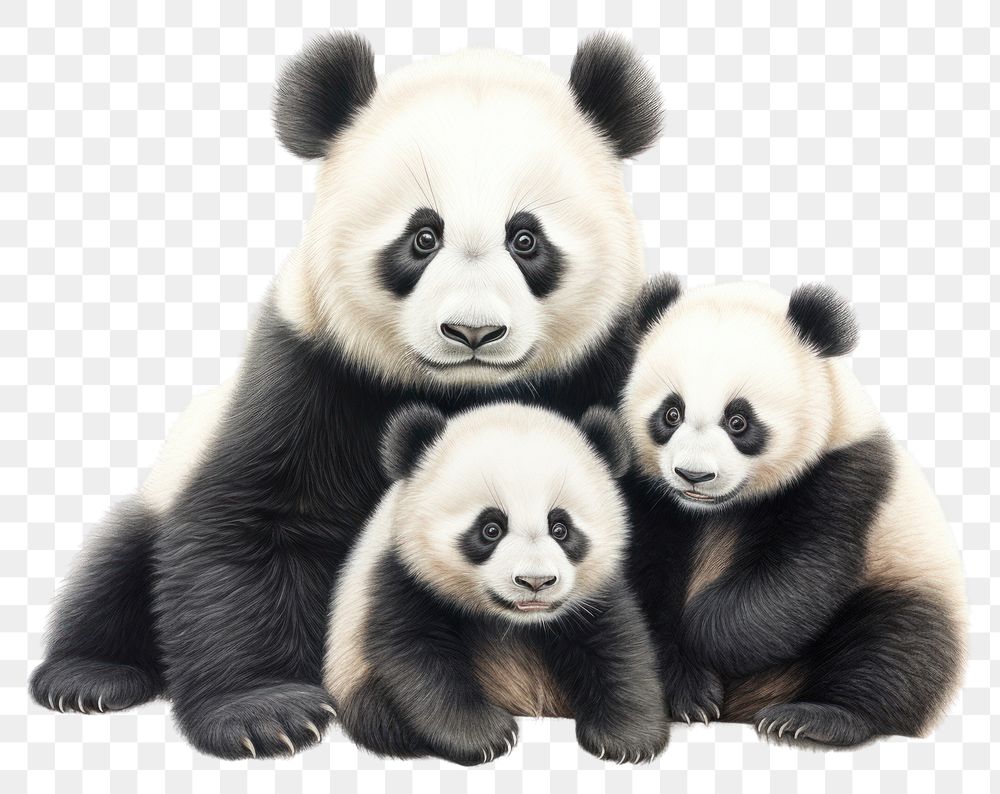 PNG Giant panda family wildlife animal mammal. AI generated Image by rawpixel.
