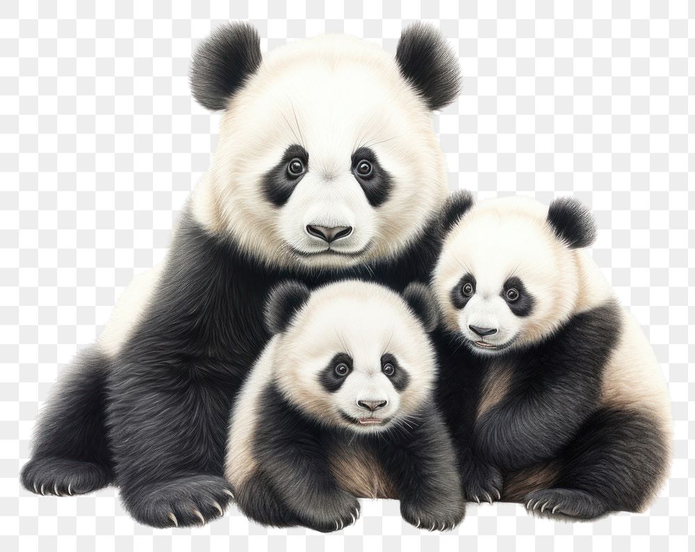 PNG Giant panda family wildlife animal mammal. 