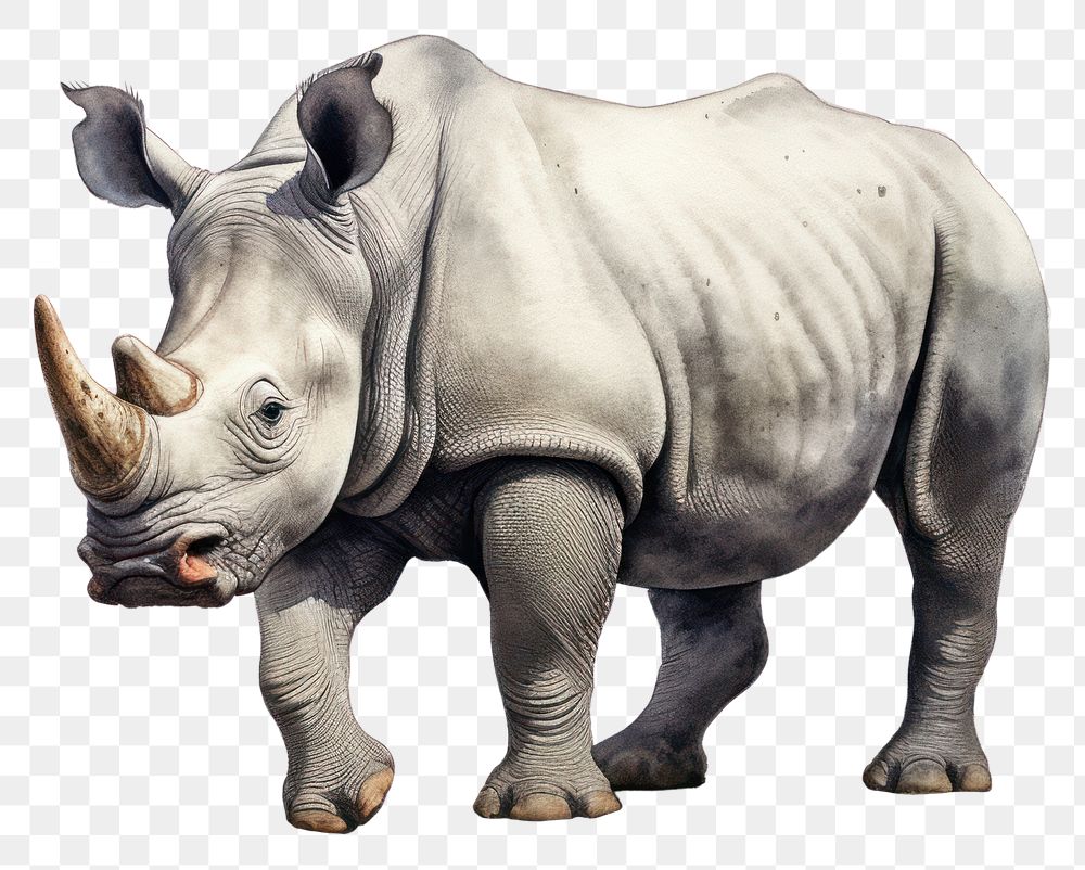 PNG Rhinoceros wildlife cartoon mammal. AI generated Image by rawpixel.