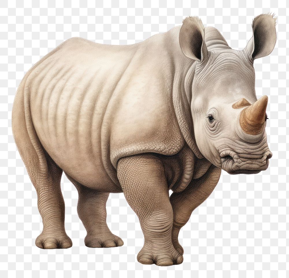 PNG Rhinoceros wildlife cartoon animal. AI generated Image by rawpixel.