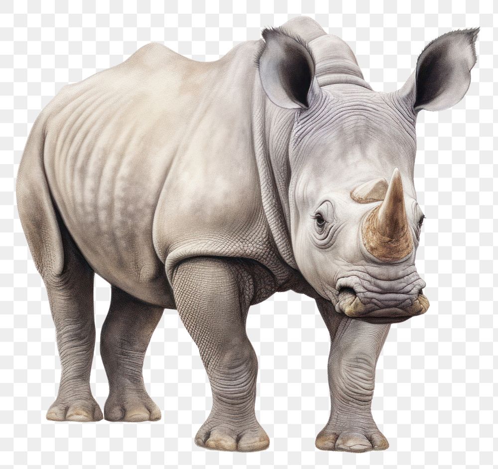 PNG Rhinoceros wildlife elephant animal. AI generated Image by rawpixel.