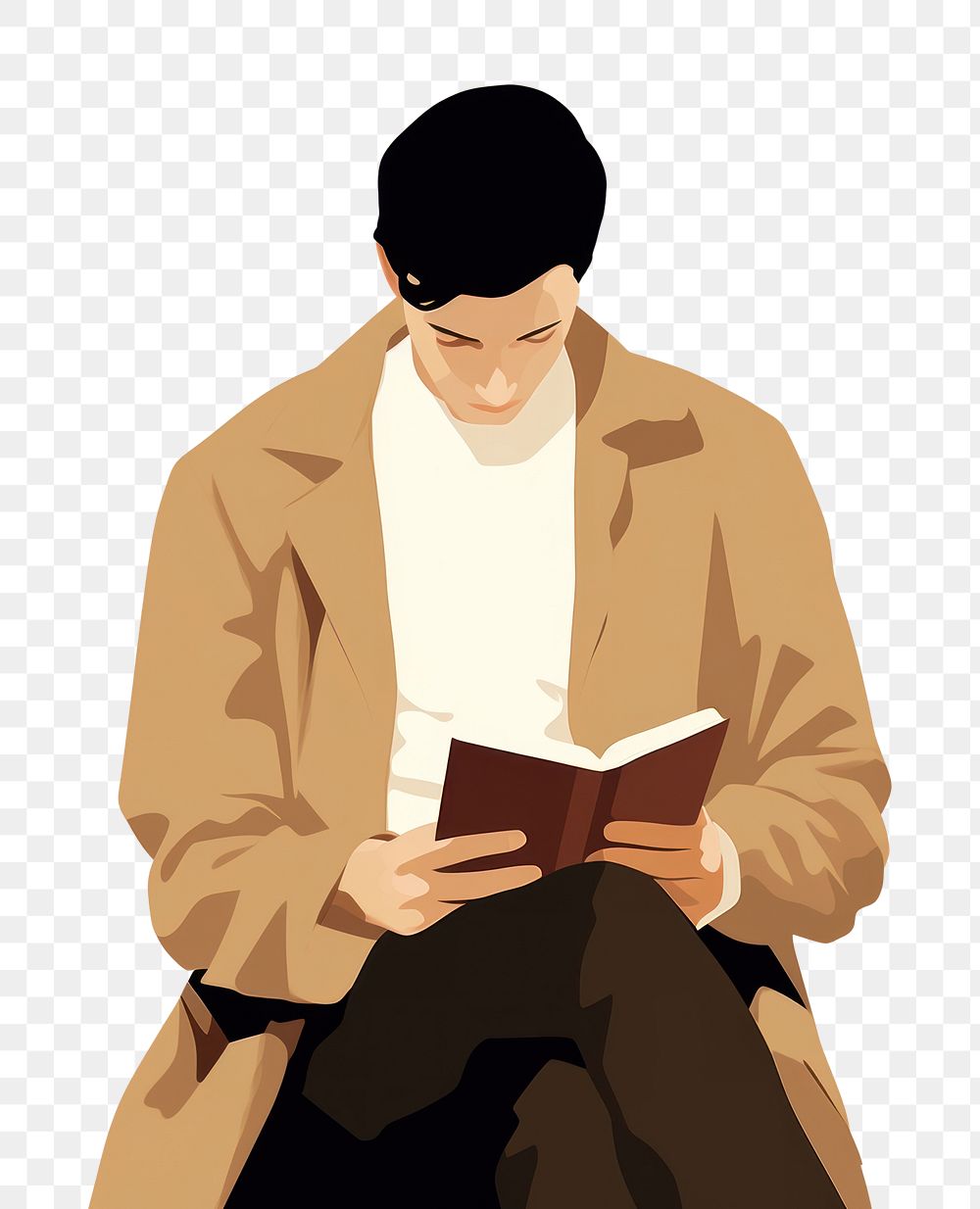 PNG Reading a book publication adult face. AI generated Image by rawpixel.