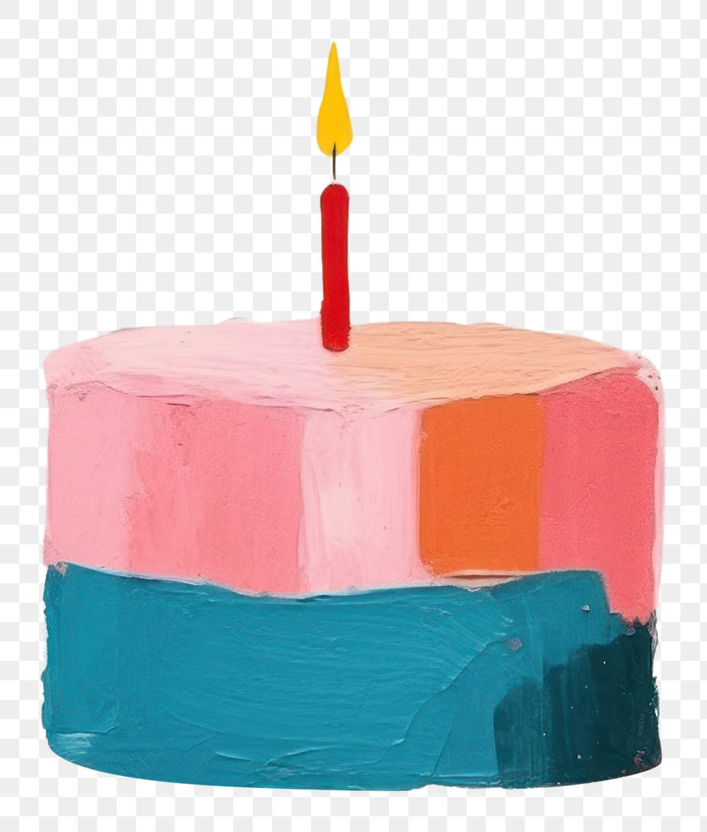 PNG Birthday cake art painting dessert. AI generated Image by rawpixel.