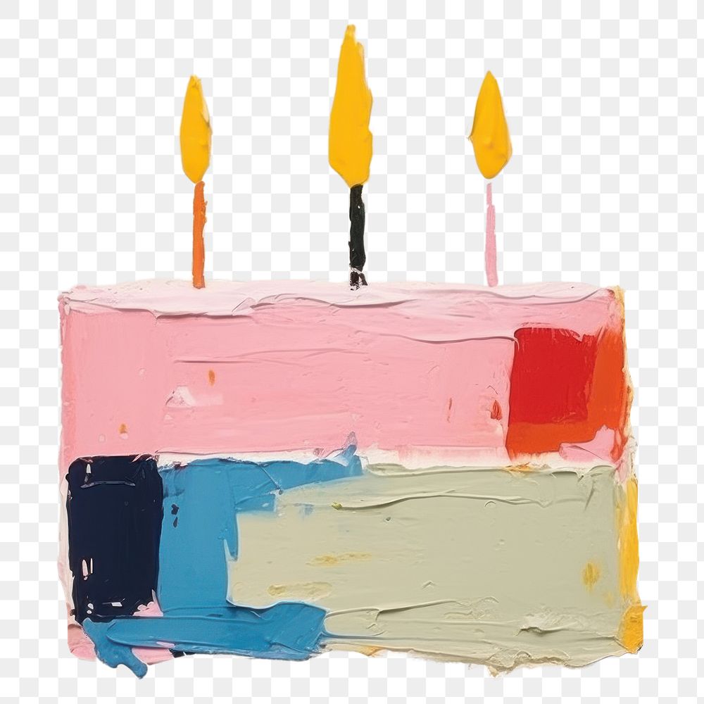 PNG Birthday cake art painting anniversary. AI generated Image by rawpixel.