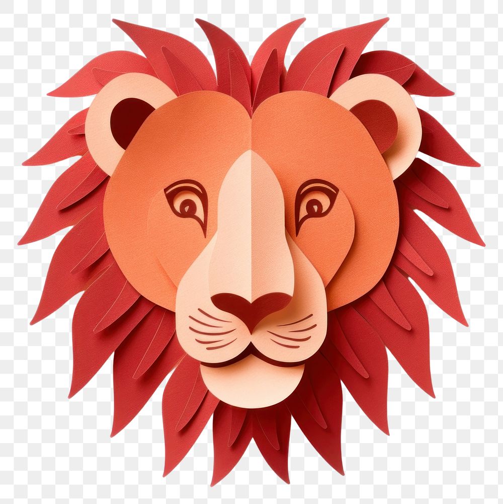 PNG Lion mammal craft art. AI generated Image by rawpixel.