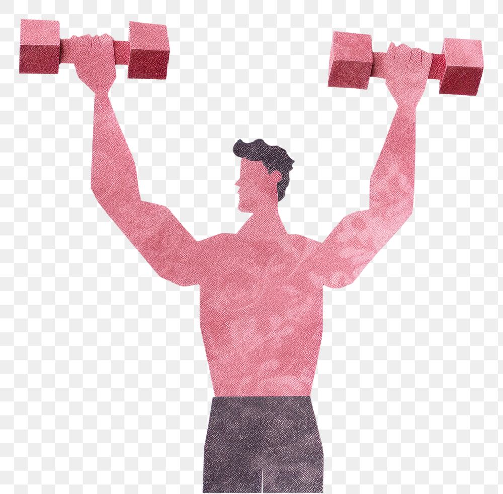 PNG Man holding dumbell sports gym white background. AI generated Image by rawpixel.