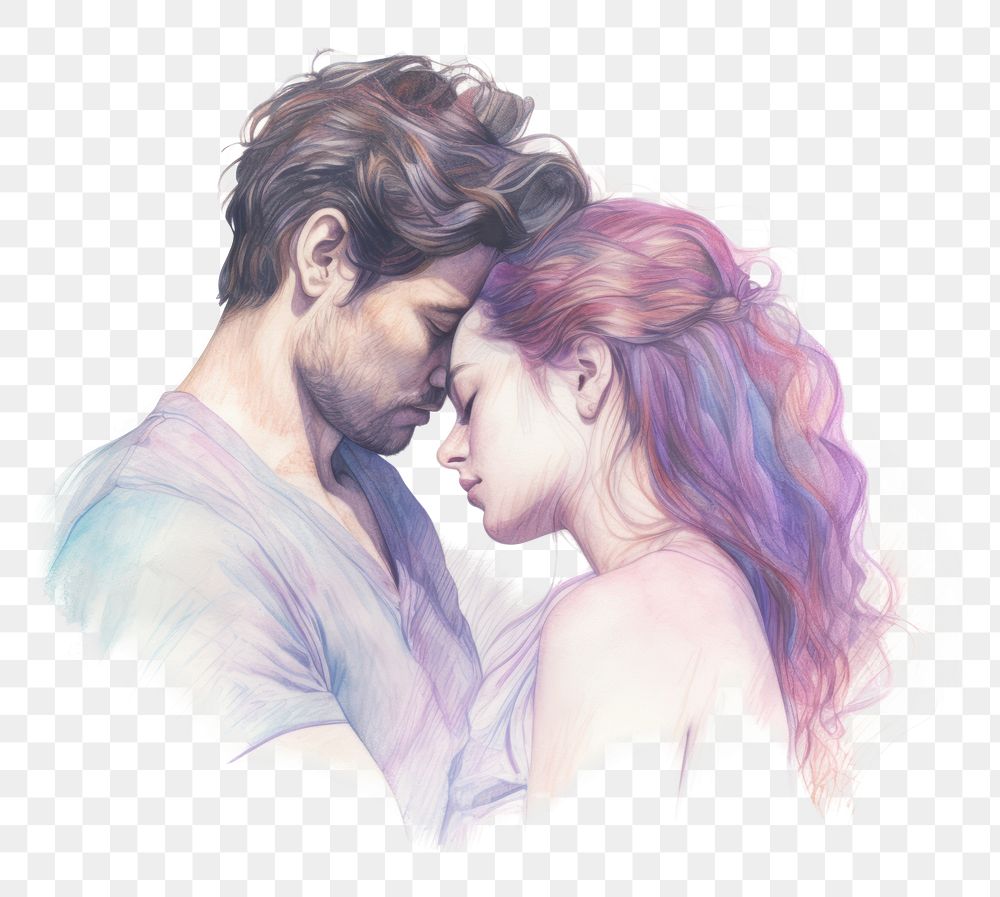 PNG Couple drawing sketch female. AI generated Image by rawpixel.