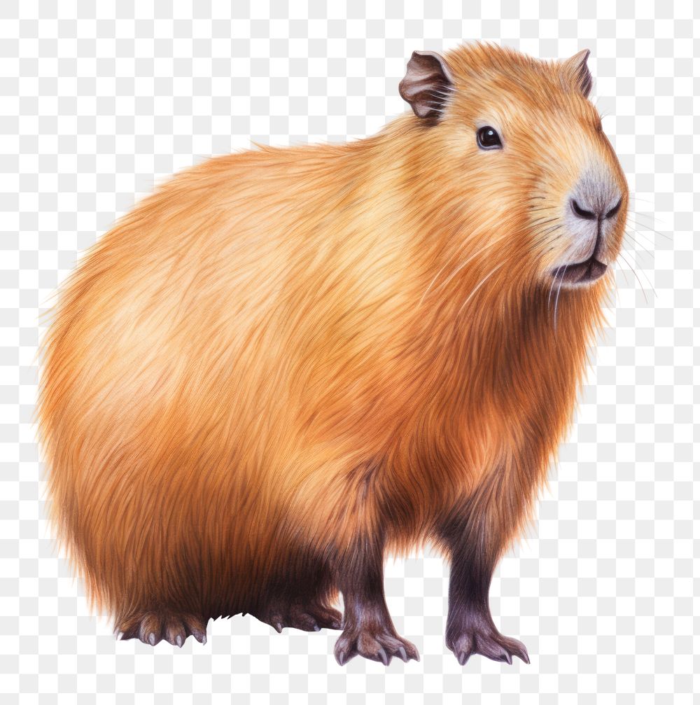 PNG Capybara capybara hamster mammal. AI generated Image by rawpixel.