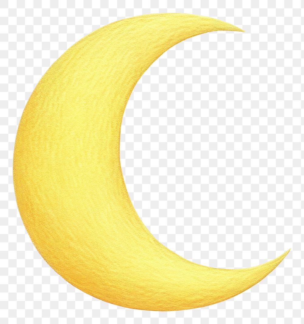 PNG Yellow crescent moon nature night white background. AI generated Image by rawpixel.