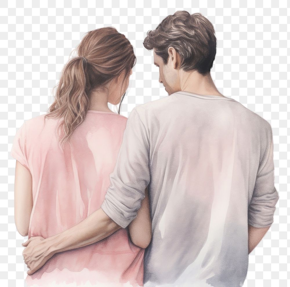 PNG Couple female adult white background. AI generated Image by rawpixel.