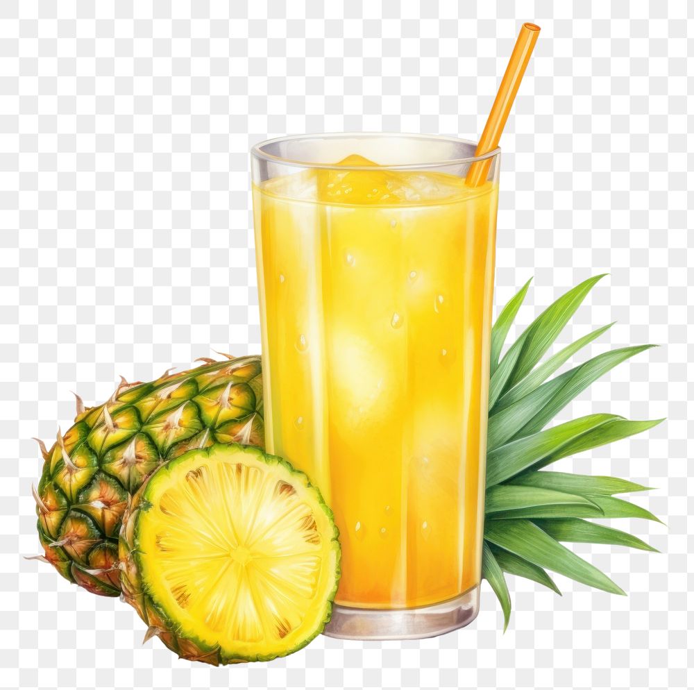 PNG Pineapple juice pineapple fruit drink. AI generated Image by rawpixel.