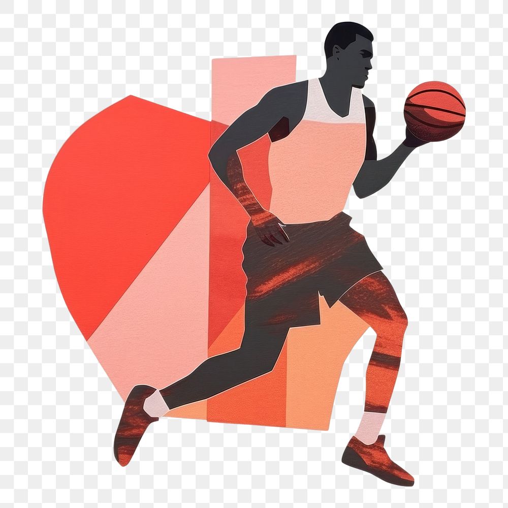 PNG Basketball player sports adult art. AI generated Image by rawpixel.