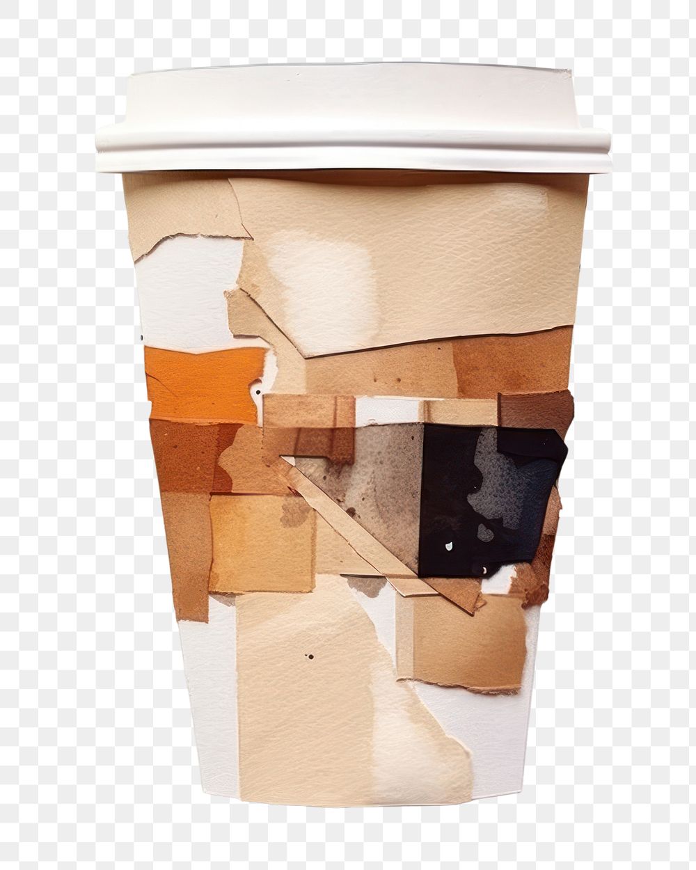 PNG Coffee paper art refreshment. AI generated Image by rawpixel.