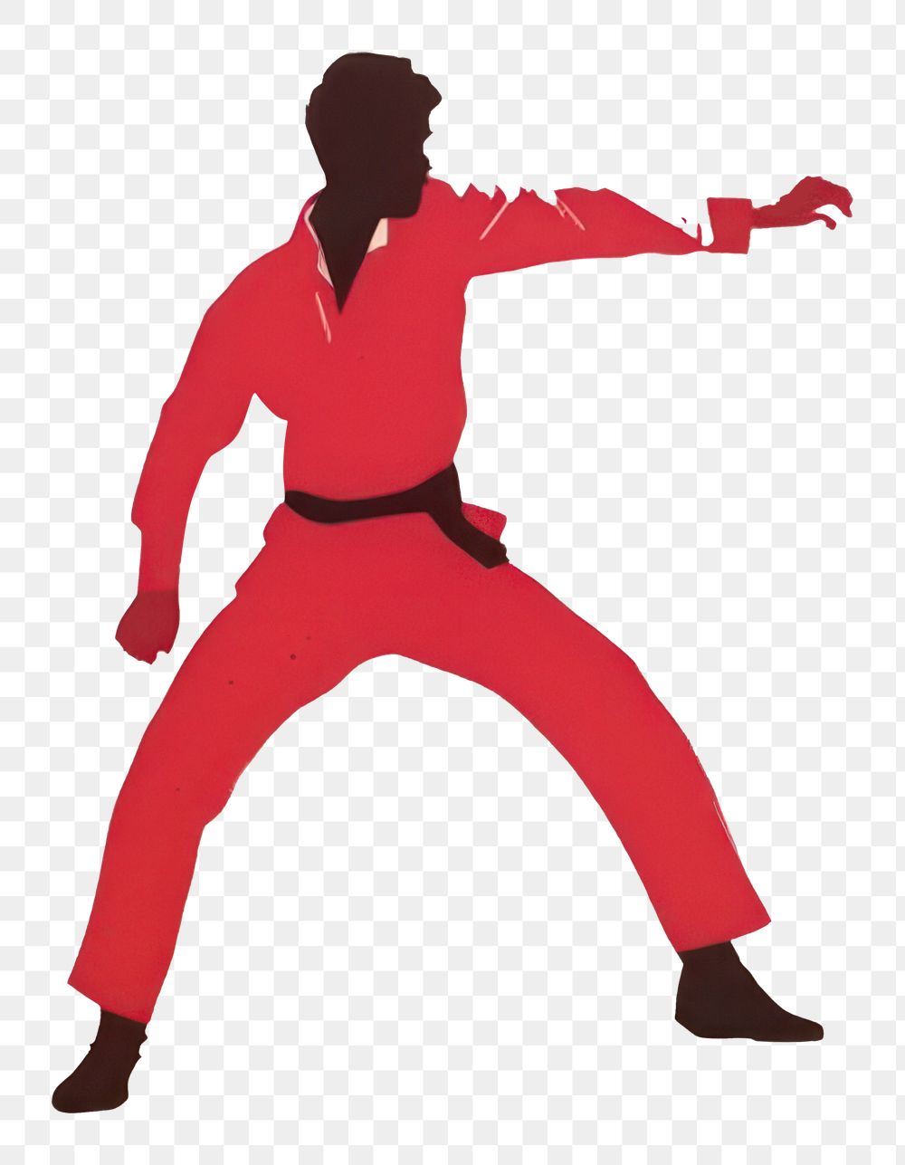 PNG Karate player adult art splattered. 