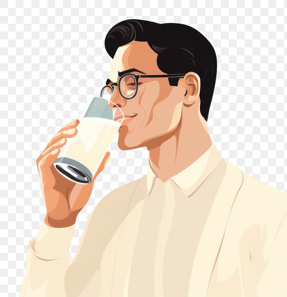 PNG Man drinking milk bottle adult refreshment. AI generated Image by rawpixel.