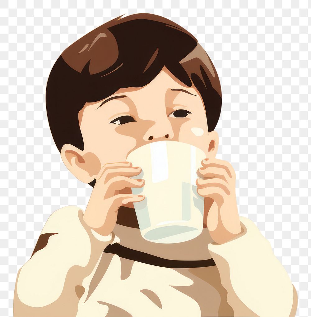 PNG Boy drinking milk baby refreshment horchata. AI generated Image by rawpixel.