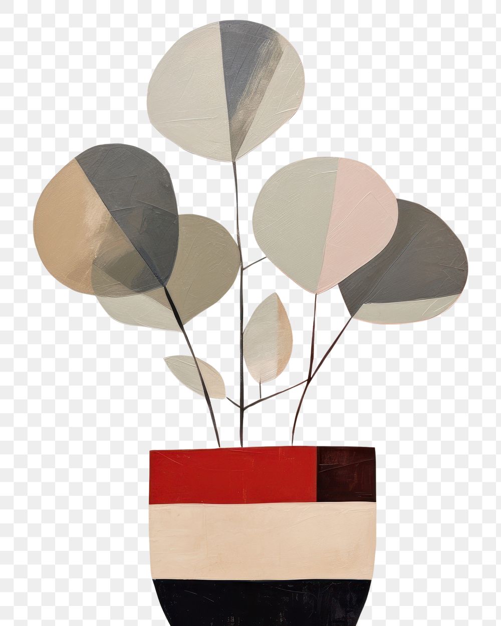 PNG Plant art painting vase. AI generated Image by rawpixel.