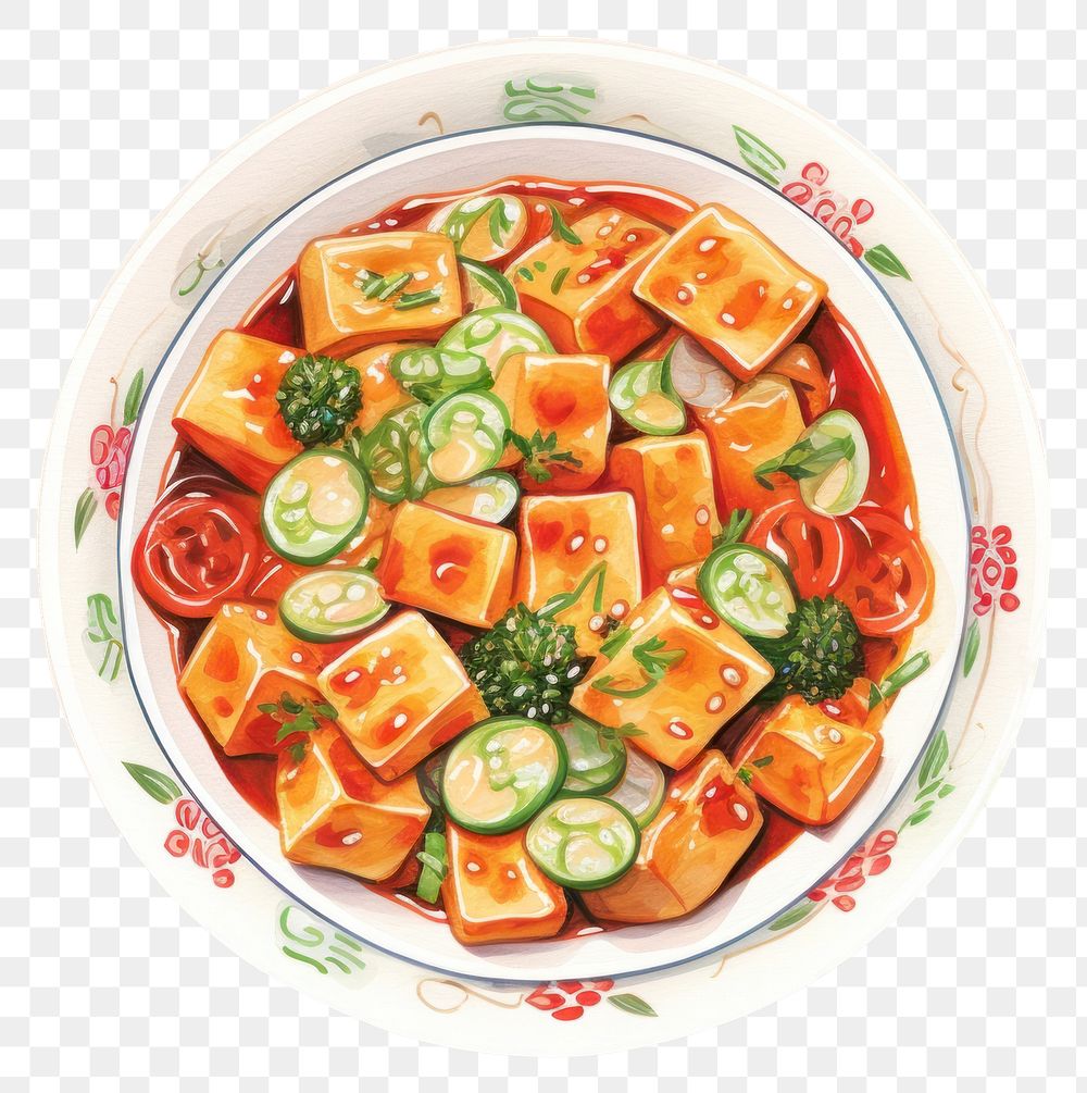 PNG Chinese food plate meal dish. AI generated Image by rawpixel.