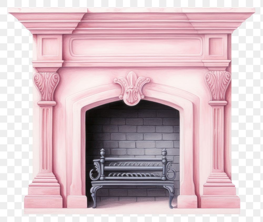 PNG A fireplace furniture hearth white background. AI generated Image by rawpixel.