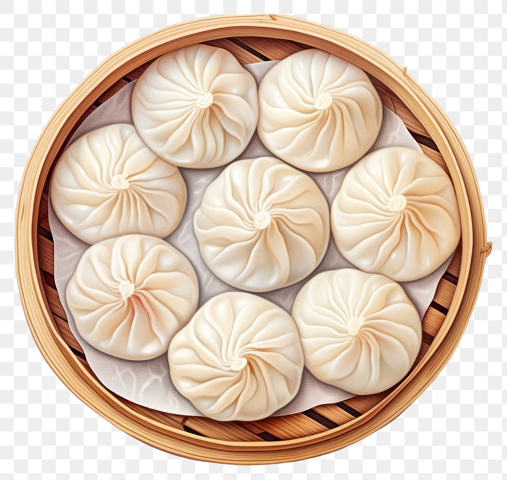 PNG Chinese food xiaolongbao dumpling white background. AI generated Image by rawpixel.