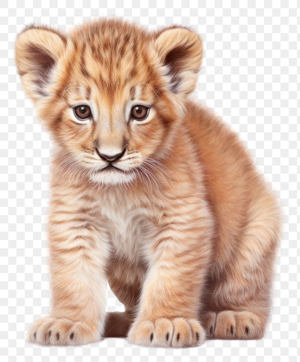 PNG A lion cub wildlife animal mammal. AI generated Image by rawpixel.