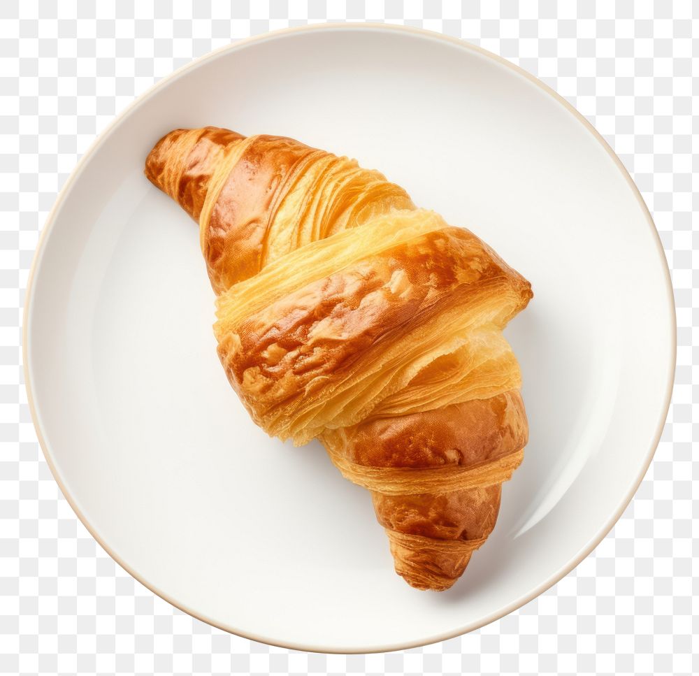 PNG Croissant plate bread food. AI generated Image by rawpixel.