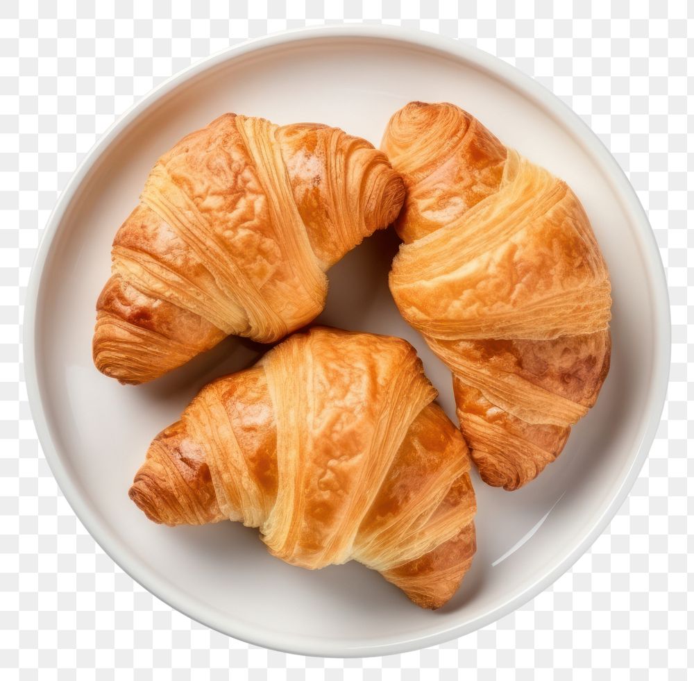 PNG Croissant plate bread food. AI generated Image by rawpixel.