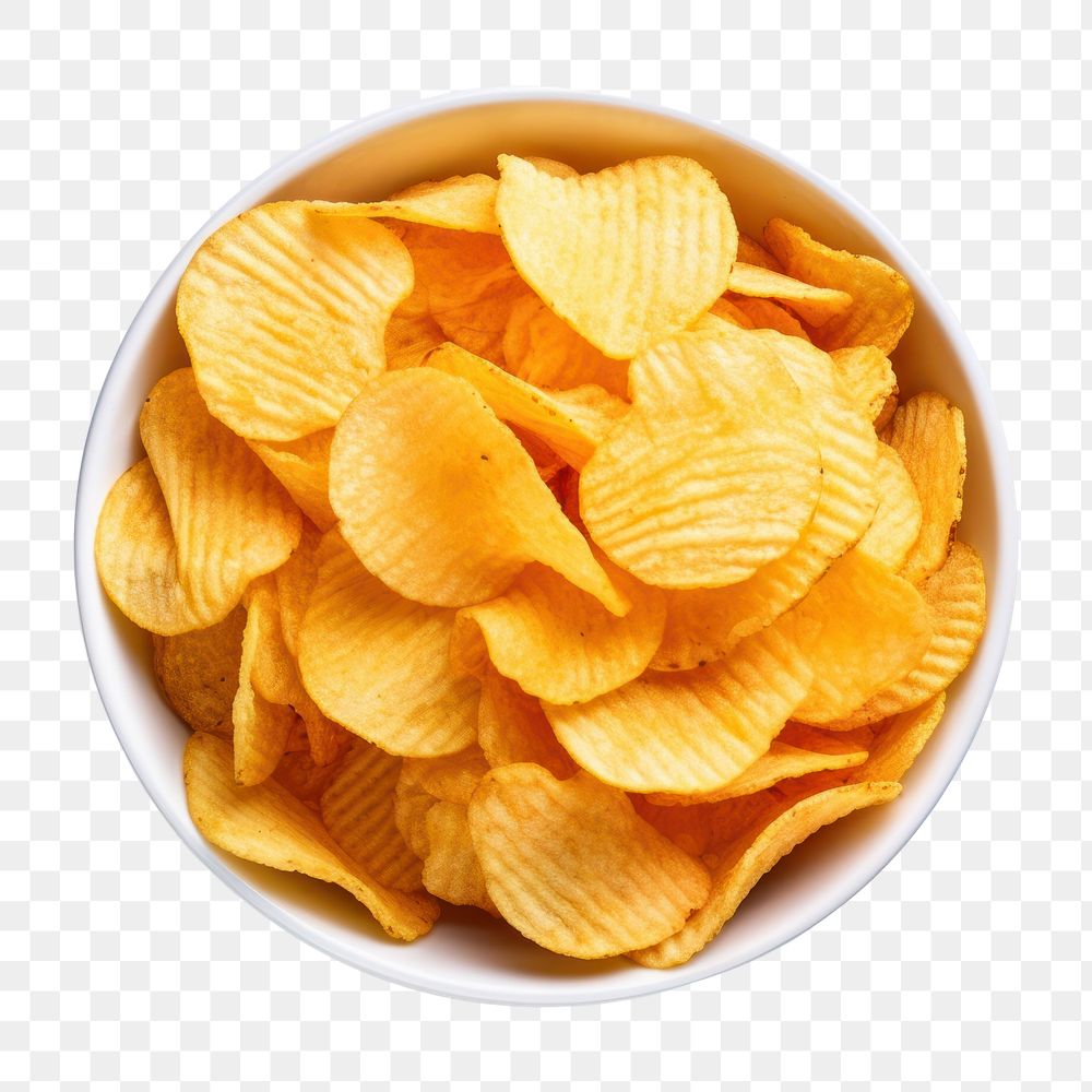 PNG Crisps bowl snack food. AI generated Image by rawpixel.