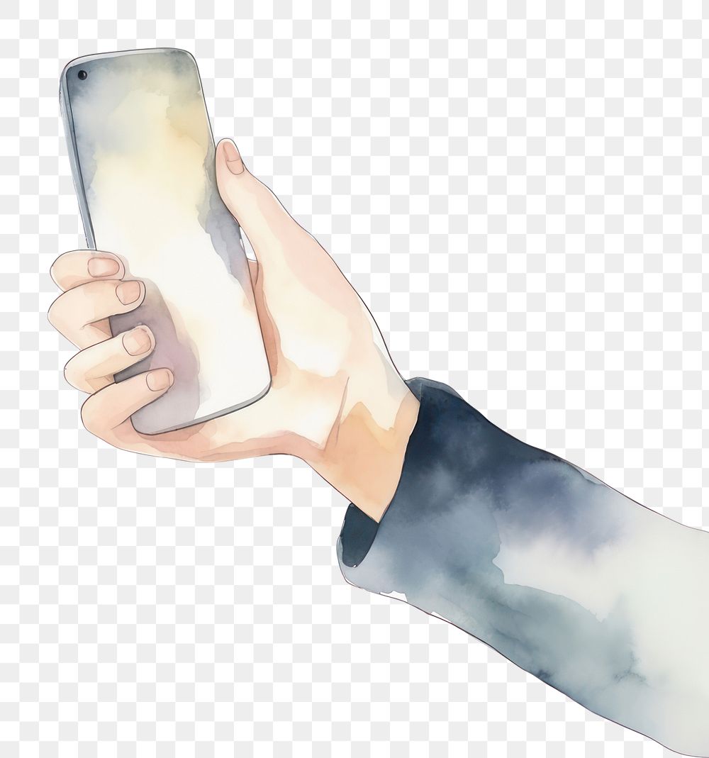 PNG Hand holding mobile phone white background photographing portability. AI generated Image by rawpixel.