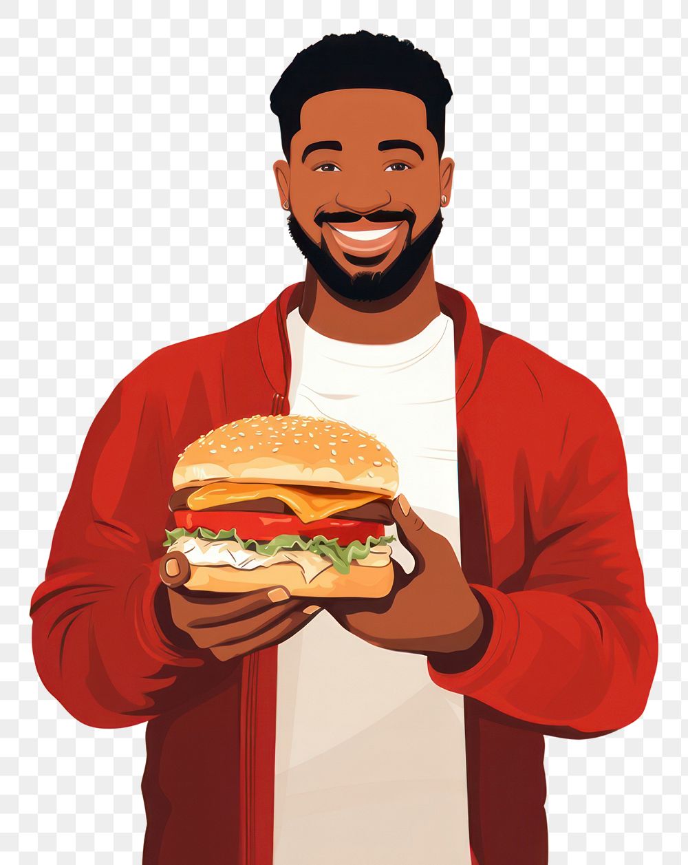 PNG Male hamburger standing portrait. AI generated Image by rawpixel.