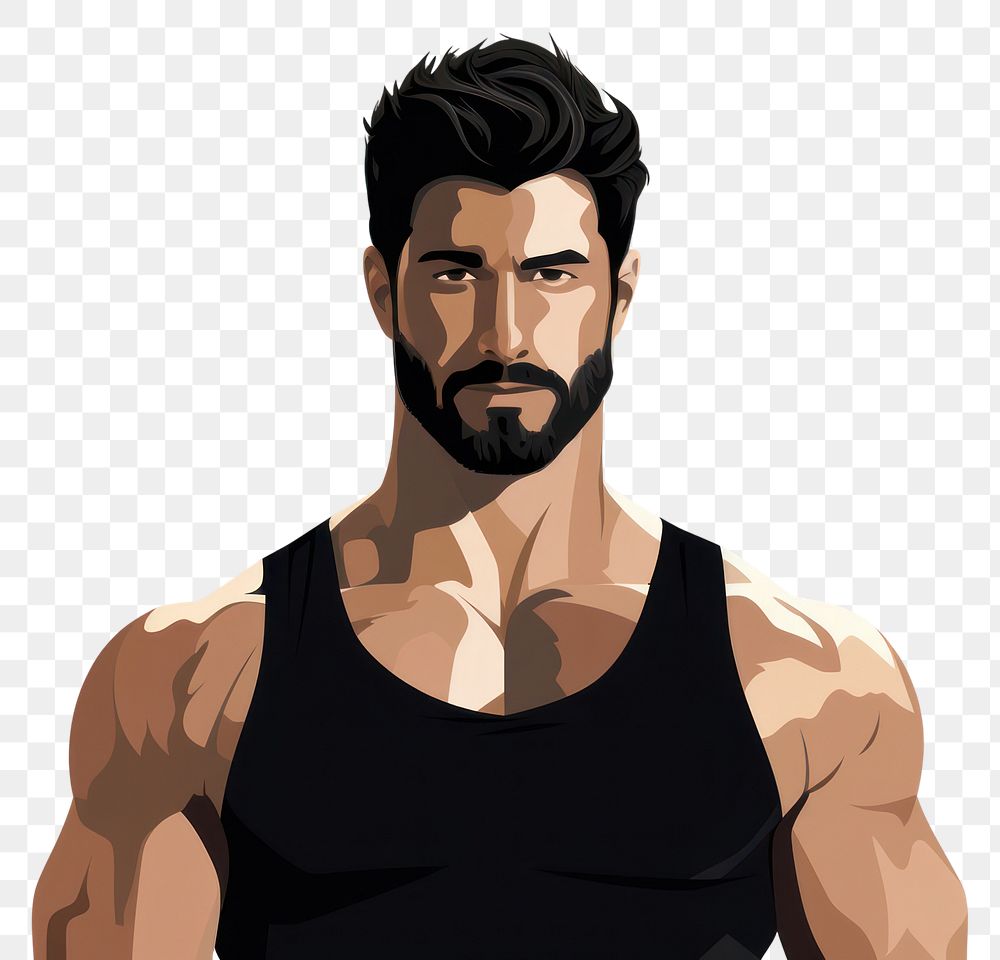 PNG Male fitness portrait adult. AI generated Image by rawpixel.