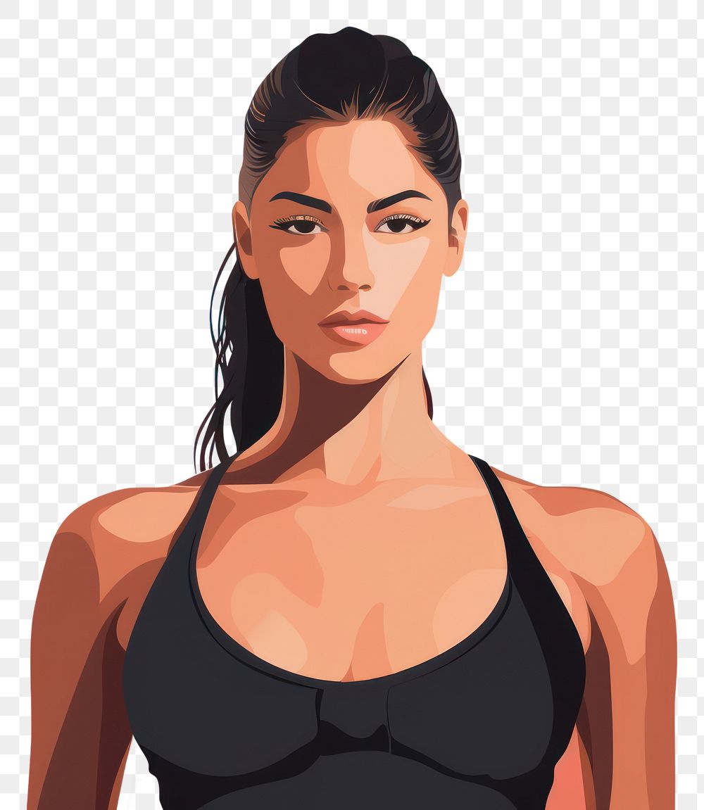 PNG Female fitness portrait swimwear. AI generated Image by rawpixel.