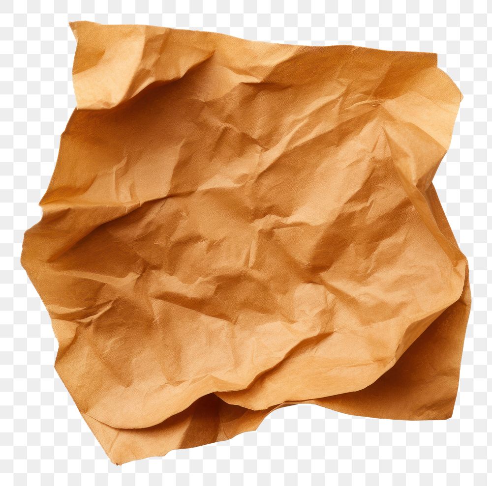 PNG brown crumpled paper. 