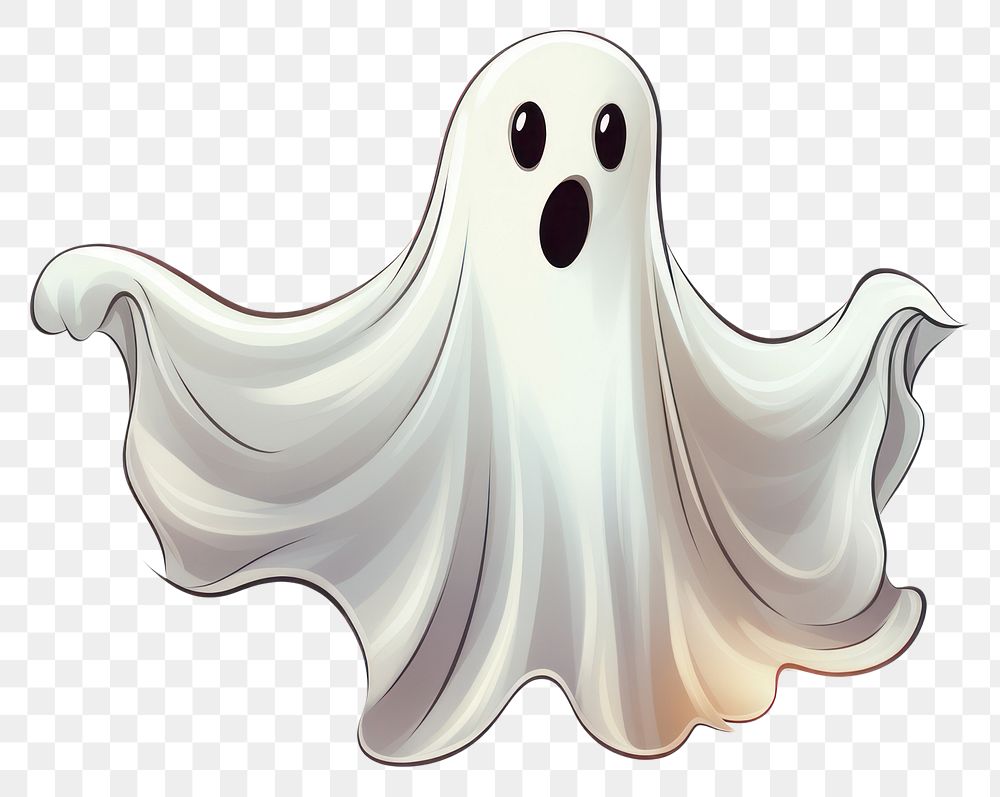 PNG Ghost cartoon white invertebrate. AI generated Image by rawpixel.