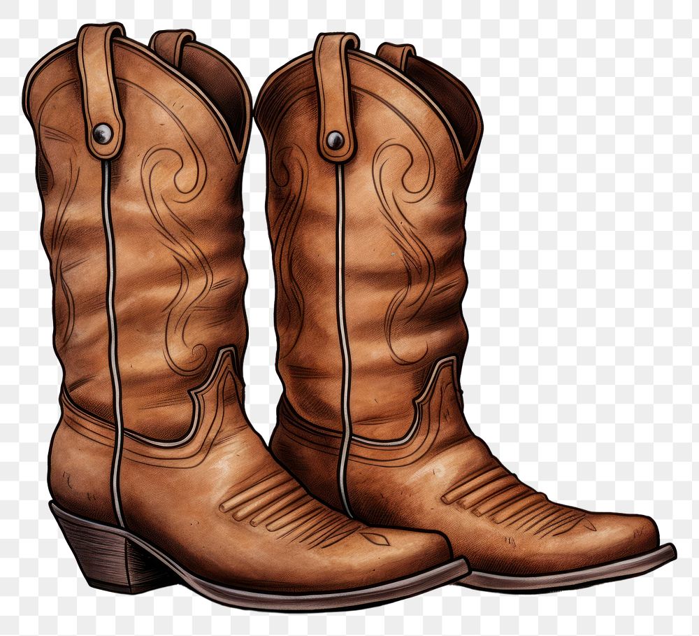 PNG Cowboy boots footwear shoe white background. AI generated Image by rawpixel.