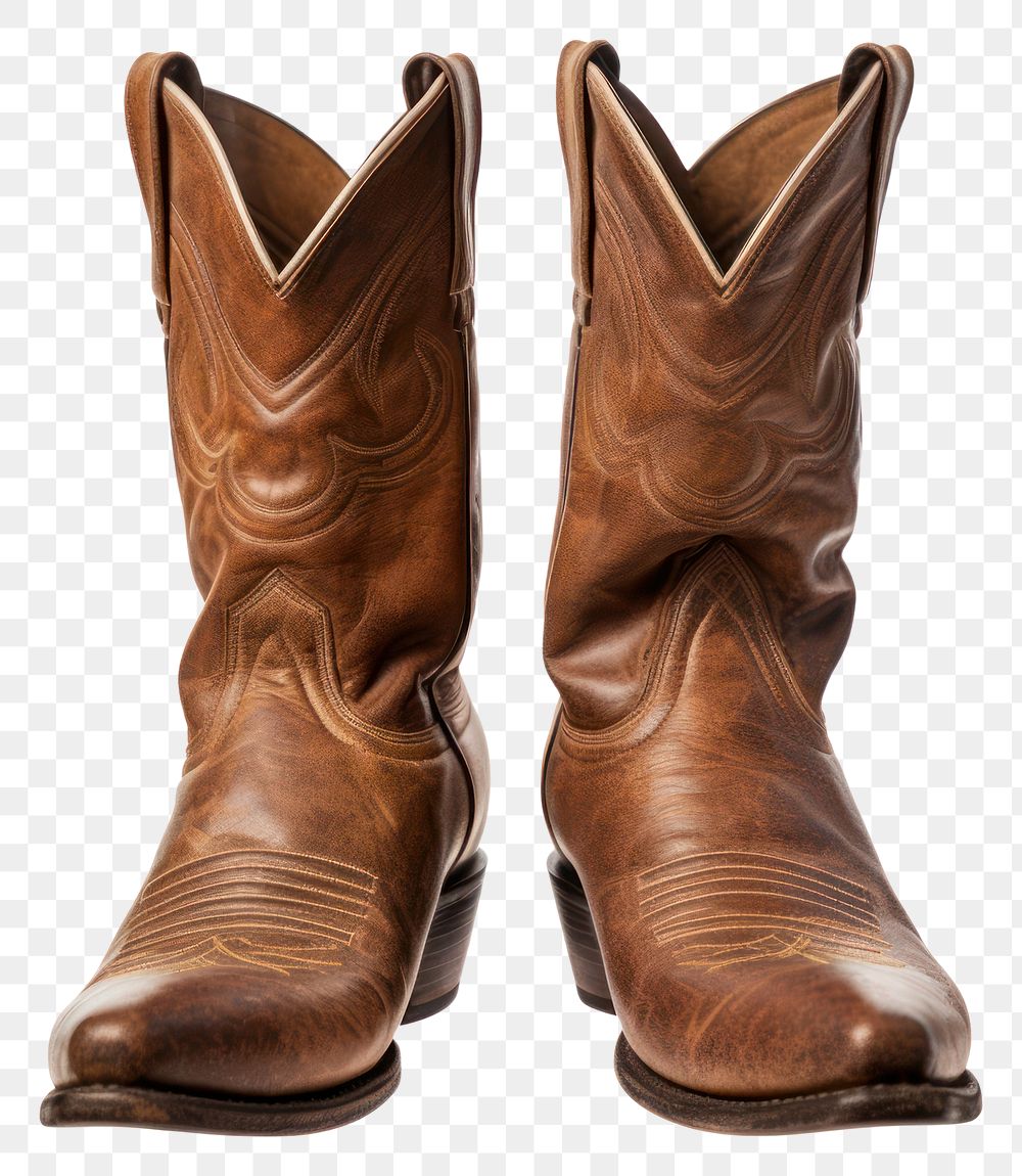 PNG Cowboy boots footwear shoe white background