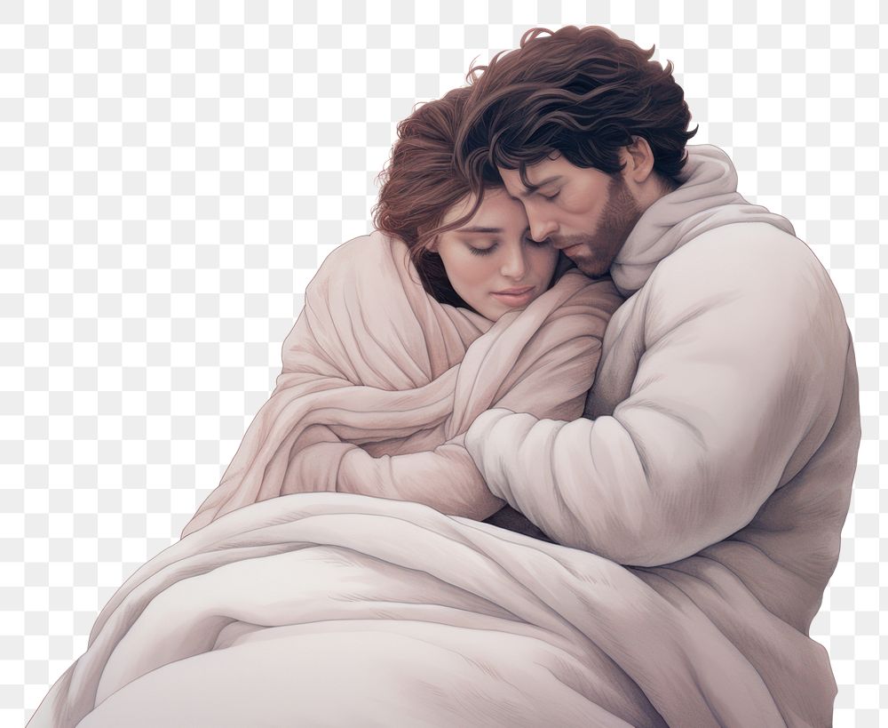 PNG Cuddle blanket adult human. AI generated Image by rawpixel.