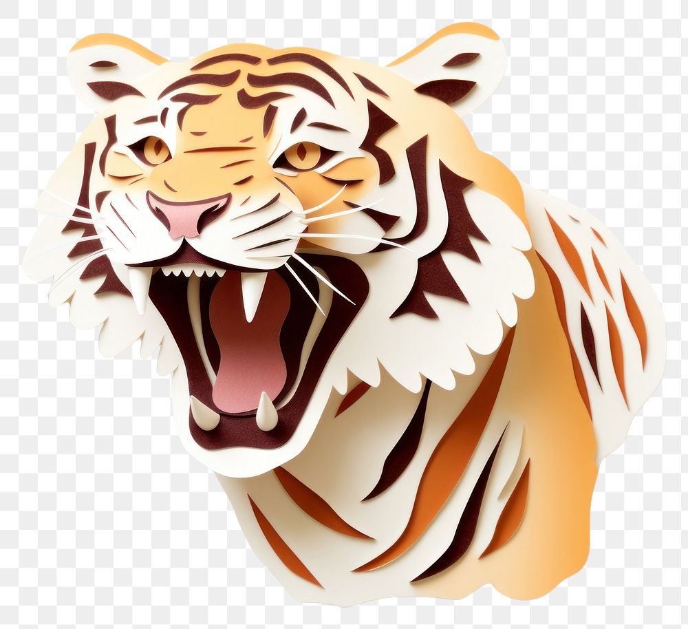 PNG Simple tiger roar animal mammal craft. 