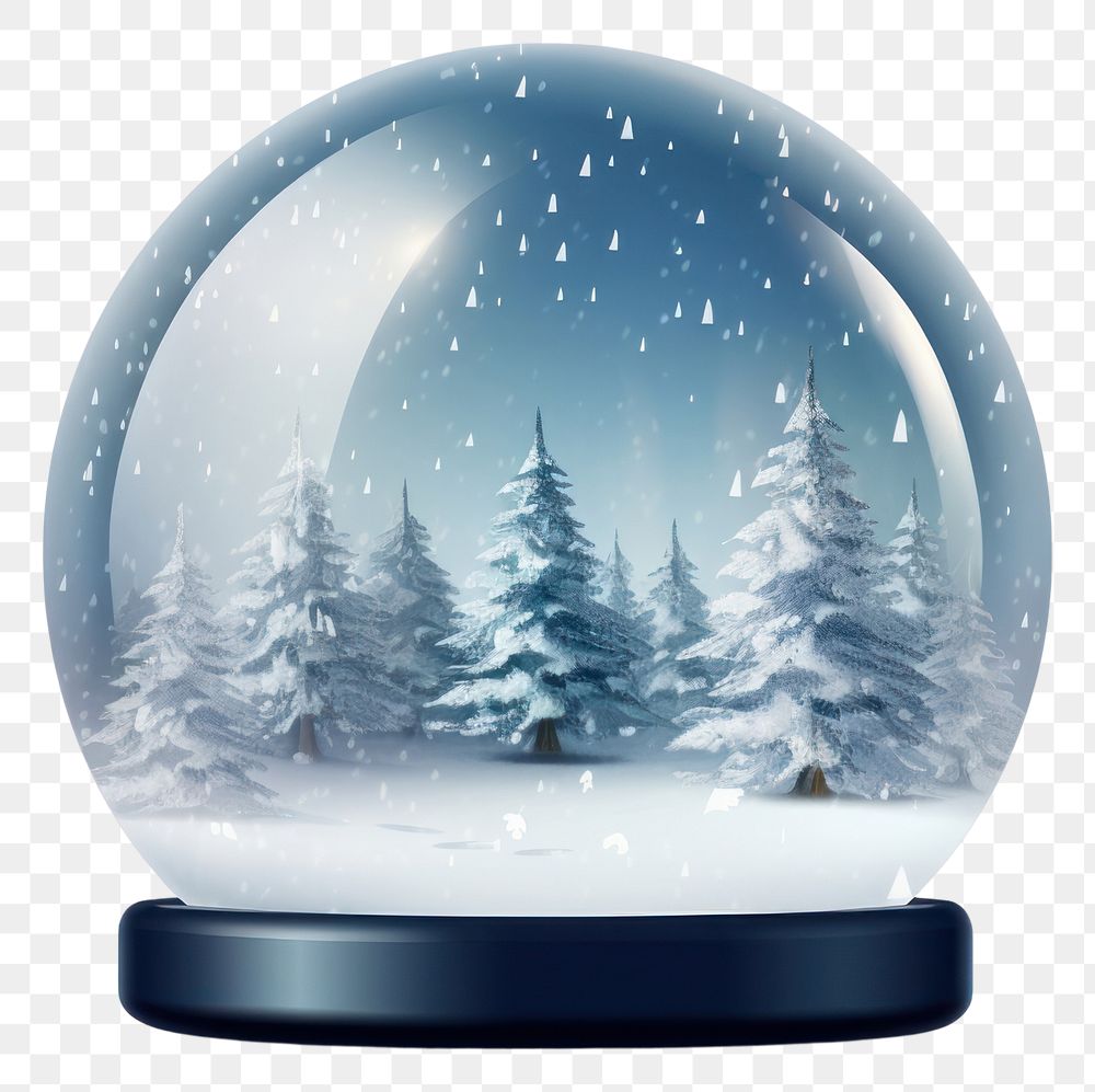 PNG Snow Globe Realistic snow transparent sphere. AI generated Image by rawpixel.