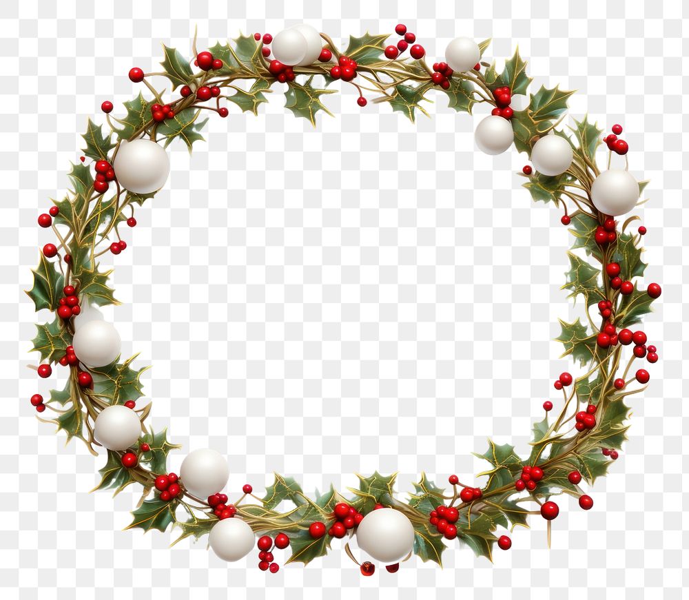 PNG Christmas border christmas wreath white background. 