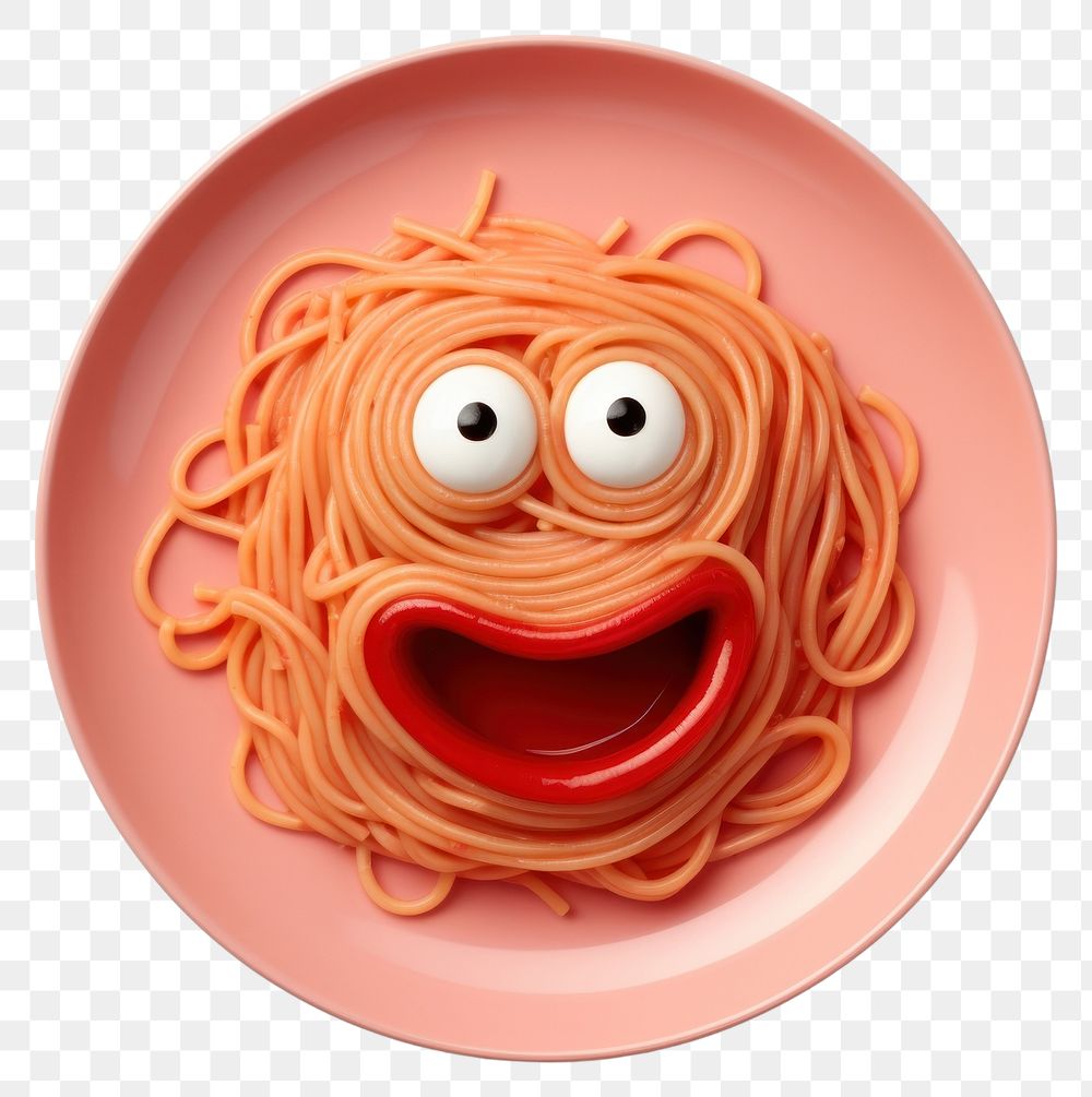 PNG Spaghetti face plate pasta food. 