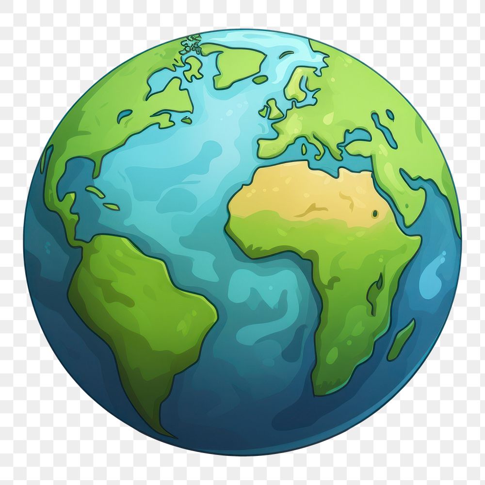 PNG Earth cartoon planet globe. AI generated Image by rawpixel.